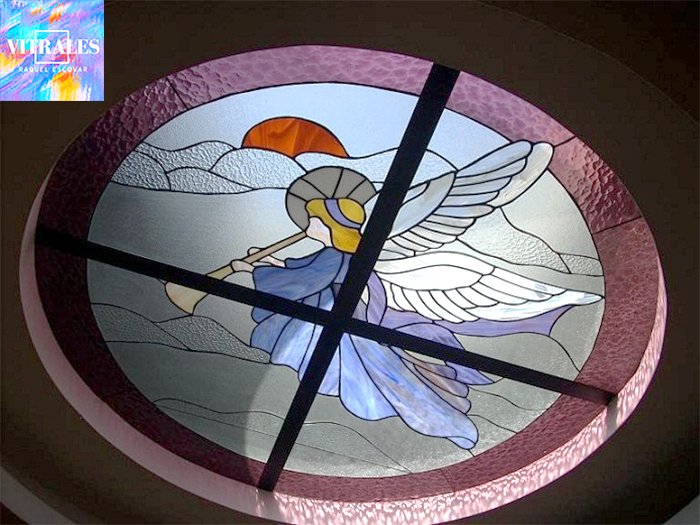 Plafon vitral tiffany angel copia
